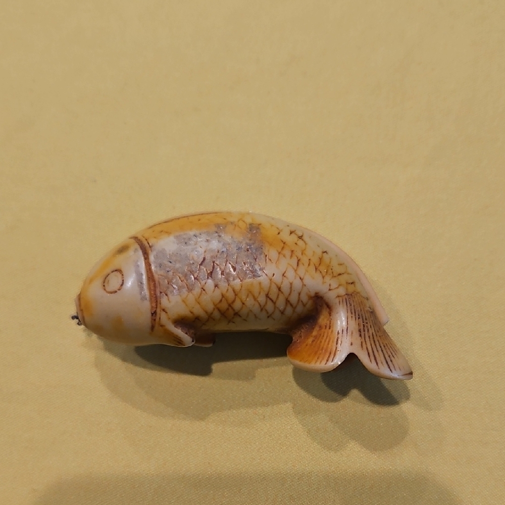 Antique Netsuke - Carved Erotica Fish Pendant